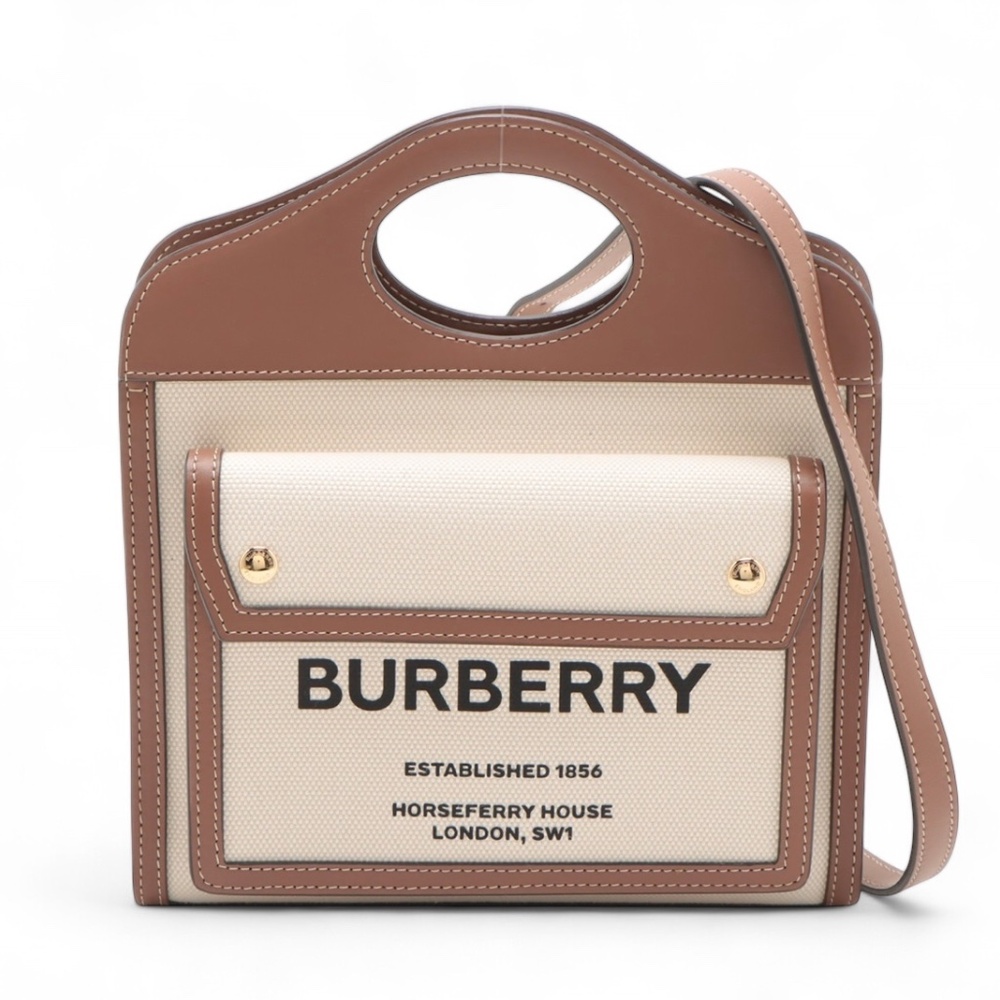 Preloved Burberry Canvas Mini Tote Bag